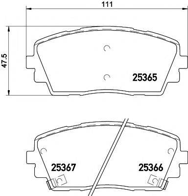 TEXTAR 2536501 Комплект гальмівних колодок, дискове гальмо