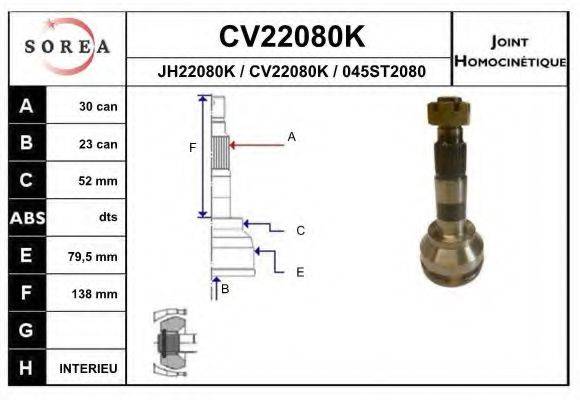 EAI CV22080K Шарнірний комплект, приводний вал