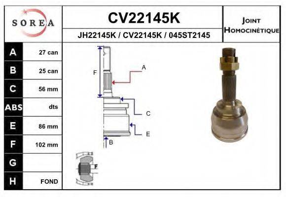 EAI CV22145K Шарнірний комплект, приводний вал