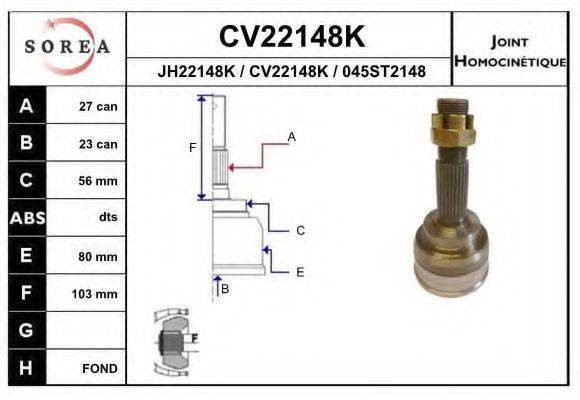 EAI CV22148K Шарнірний комплект, приводний вал