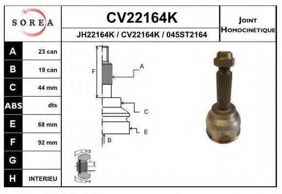 EAI CV22164K Шарнірний комплект, приводний вал