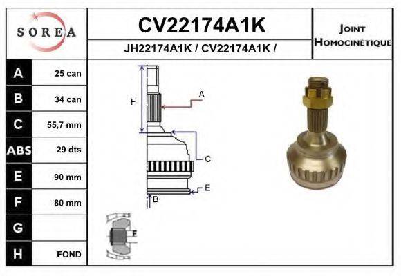 EAI CV22174A1K Шарнірний комплект, приводний вал