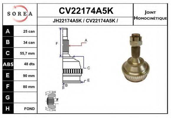 EAI CV22174A5K Шарнірний комплект, приводний вал