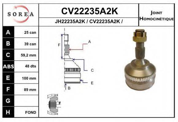 EAI CV22235A2K Шарнірний комплект, приводний вал