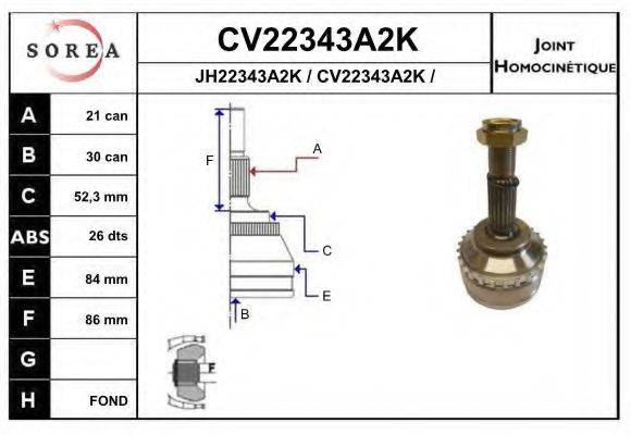 EAI CV22343A2K Шарнірний комплект, приводний вал