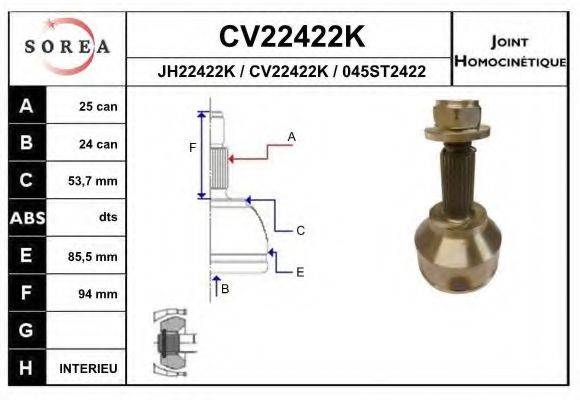 EAI CV22422K Шарнірний комплект, приводний вал