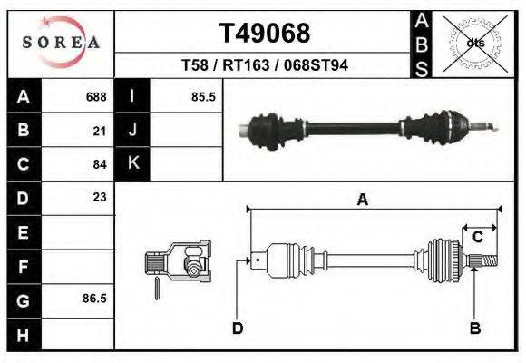 EAI T49068 Приводний вал