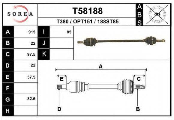 EAI T58188 Приводний вал