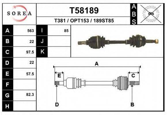 EAI T58189 Приводний вал