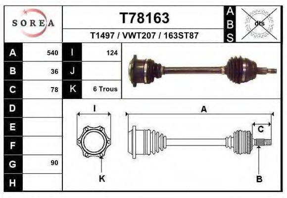 EAI T78163 Приводний вал