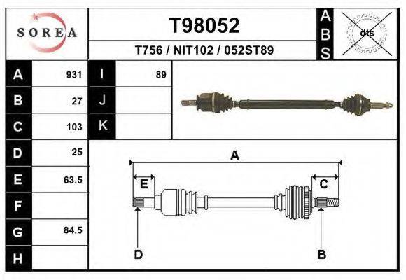 EAI T98052 Приводний вал