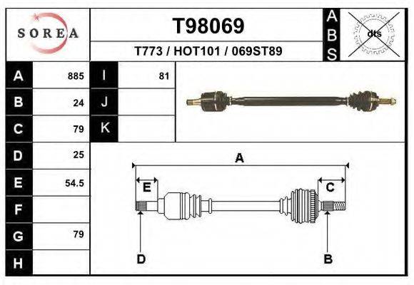 EAI T98069 Приводний вал