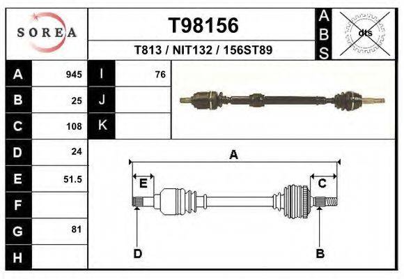 EAI T98156 Приводний вал