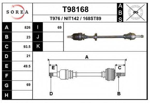 EAI T98168 Приводний вал