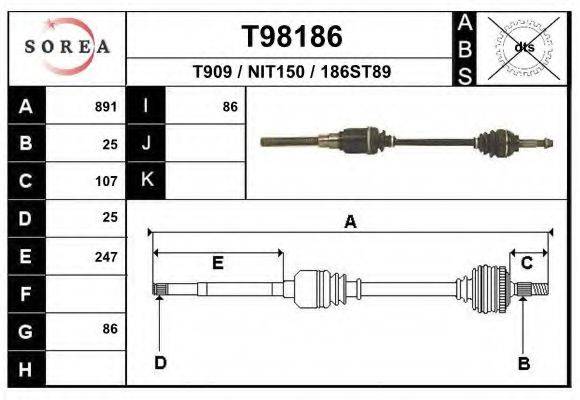 EAI T98186 Приводний вал