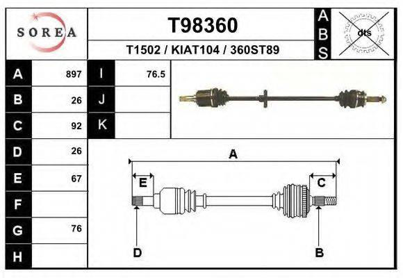 EAI T98360 Приводний вал