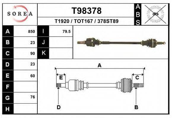 EAI T98378 Приводний вал