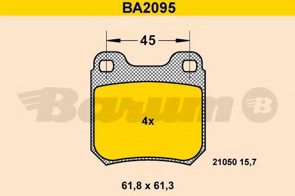 BARUM BA2095 Комплект гальмівних колодок, дискове гальмо