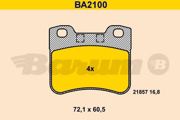 BARUM BA2100 Комплект гальмівних колодок, дискове гальмо