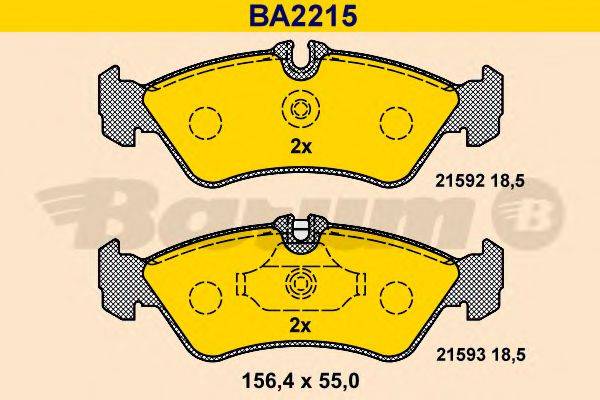 BARUM BA2215 Комплект гальмівних колодок, дискове гальмо