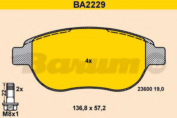 BARUM BA2229 Комплект гальмівних колодок, дискове гальмо