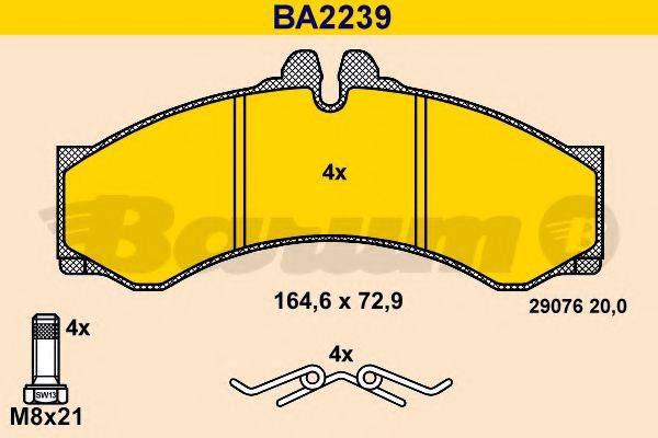 BARUM BA2239 Комплект гальмівних колодок, дискове гальмо