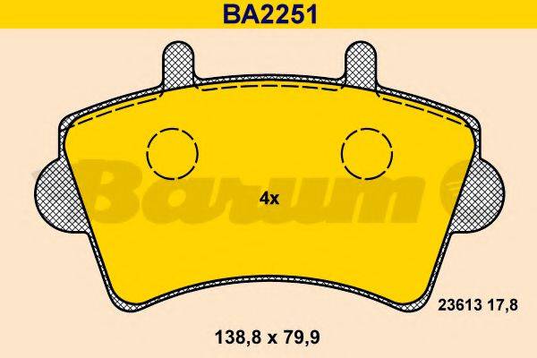 BARUM BA2251 Комплект гальмівних колодок, дискове гальмо