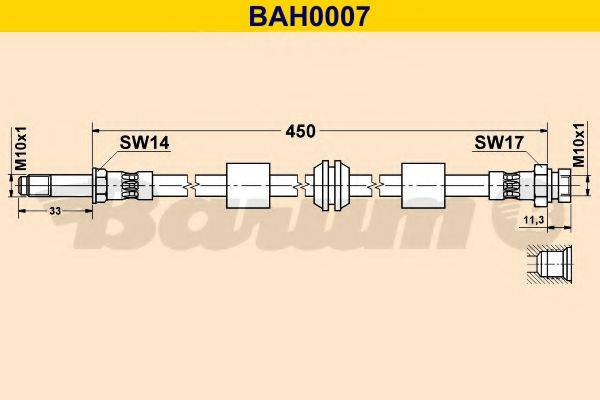 BARUM BAH0007 Гальмівний шланг