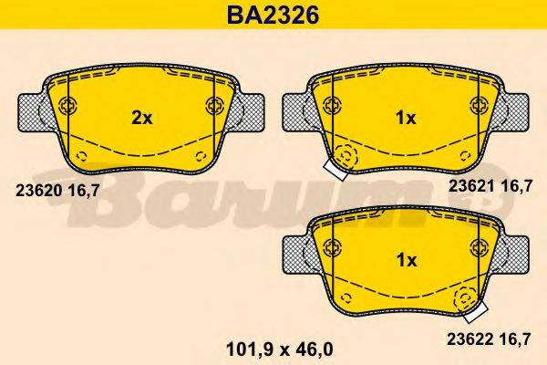 BARUM BA2326 Комплект гальмівних колодок, дискове гальмо