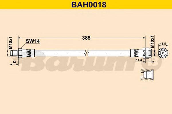 BARUM BAH0018 Гальмівний шланг