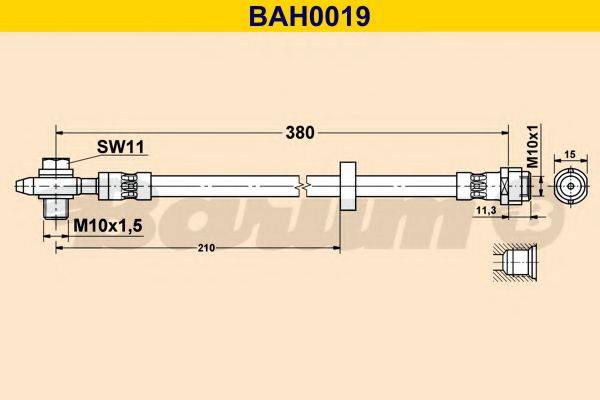 BARUM BAH0019 Гальмівний шланг