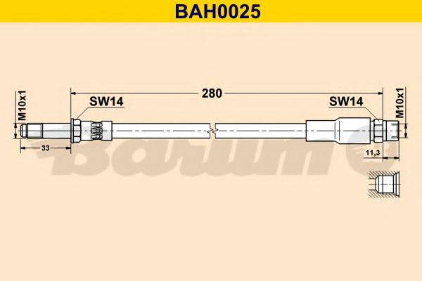 BARUM BAH0025 Гальмівний шланг