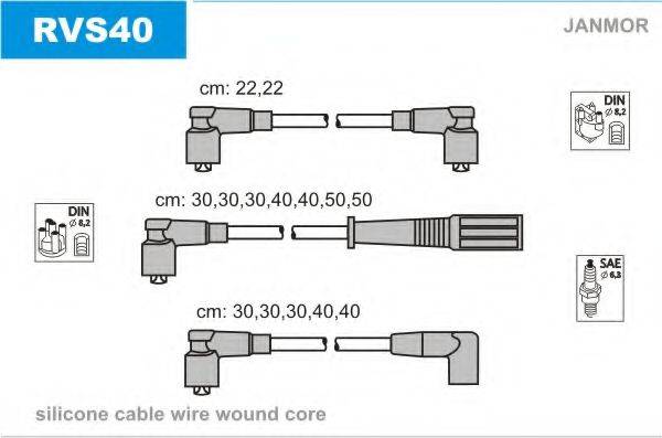 JANMOR RVS40 Комплект дротів запалювання