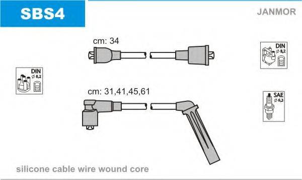 JANMOR SBS4 Комплект дротів запалювання