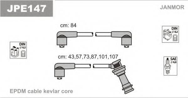 JANMOR JPE147 Комплект дротів запалювання