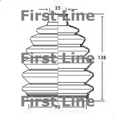 FIRST LINE FCB2281 Пильовик, приводний вал