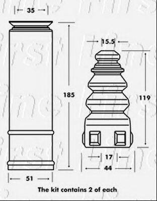 FIRST LINE FPK7006 Пилозахисний комплект, амортизатор