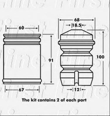 FIRST LINE FPK7018 Пилозахисний комплект, амортизатор