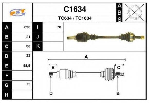 SNRA C1634 Приводний вал