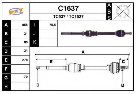 SNRA C1637 Приводний вал