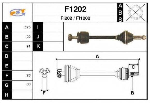 SNRA F1202 Приводний вал