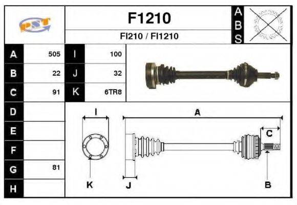 SNRA F1210 Приводний вал