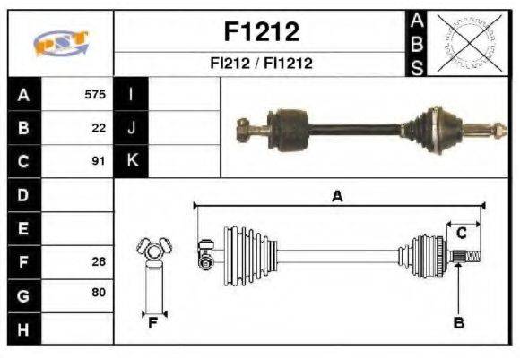 SNRA F1212 Приводний вал