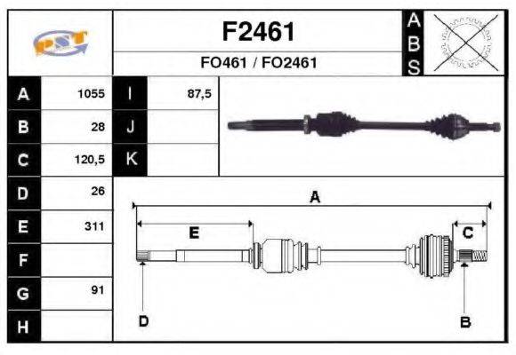 SNRA F2461 Приводний вал