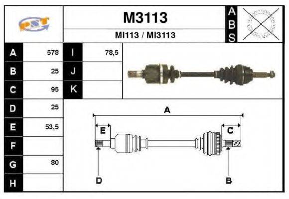 SNRA M3113 Приводний вал