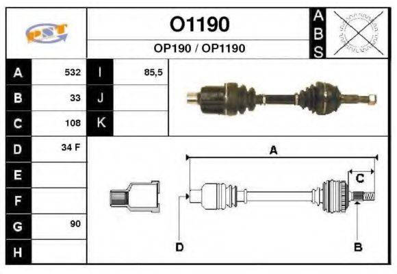 SNRA O1190 Приводний вал