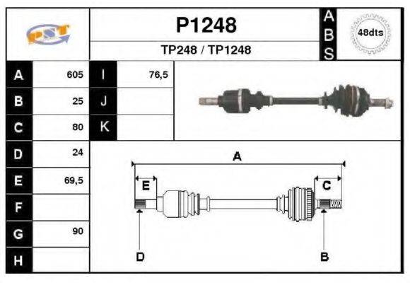 SNRA P1248 Приводний вал