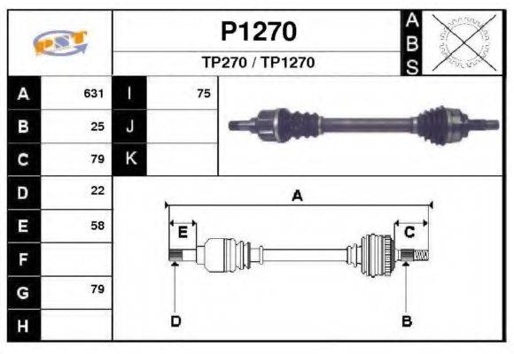 SNRA P1270 Приводний вал