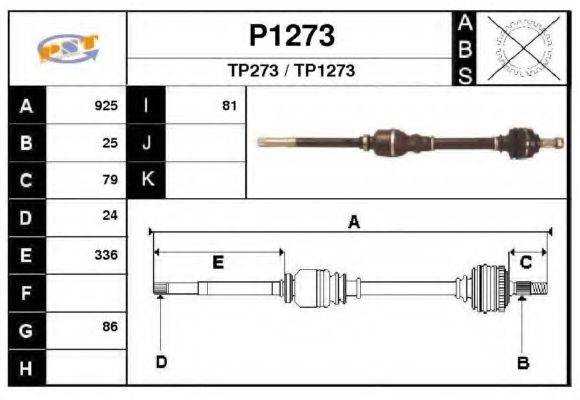 SNRA P1273 Приводний вал