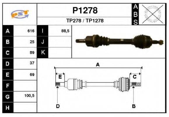 SNRA P1278 Приводний вал